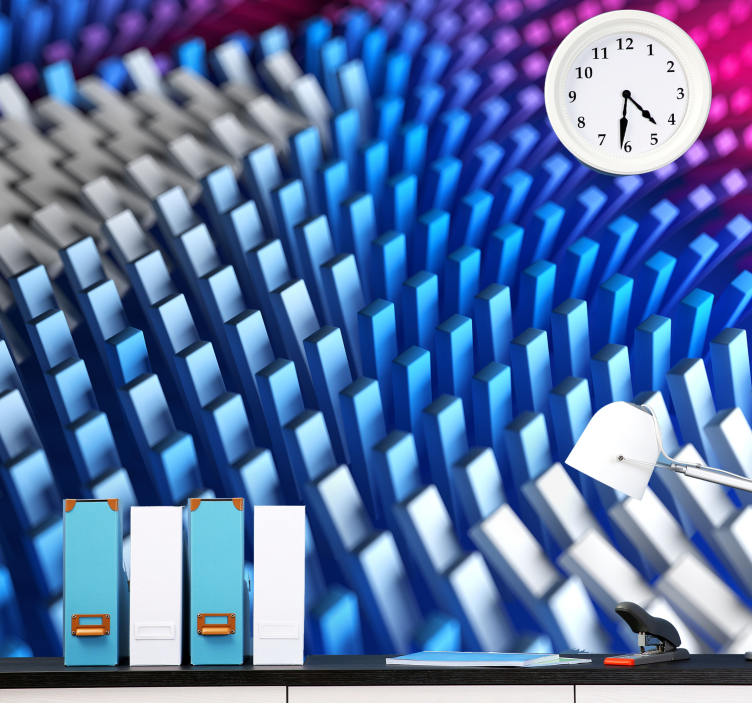 抽象的な壁の壁画テクスチャーのある幾何学的波 - TENSTICKERS