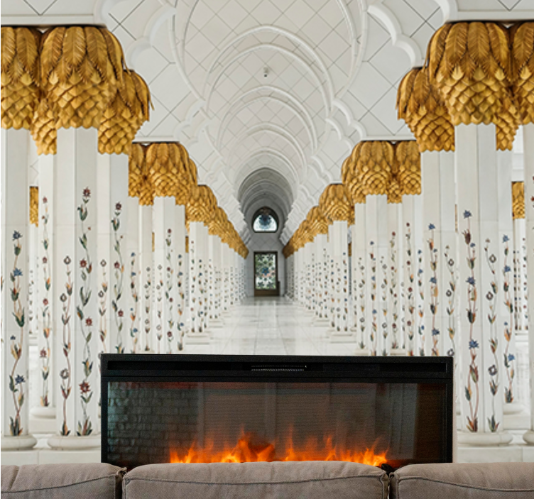 アフリカ風の壁画壮大な柱の玄関 - TENSTICKERS