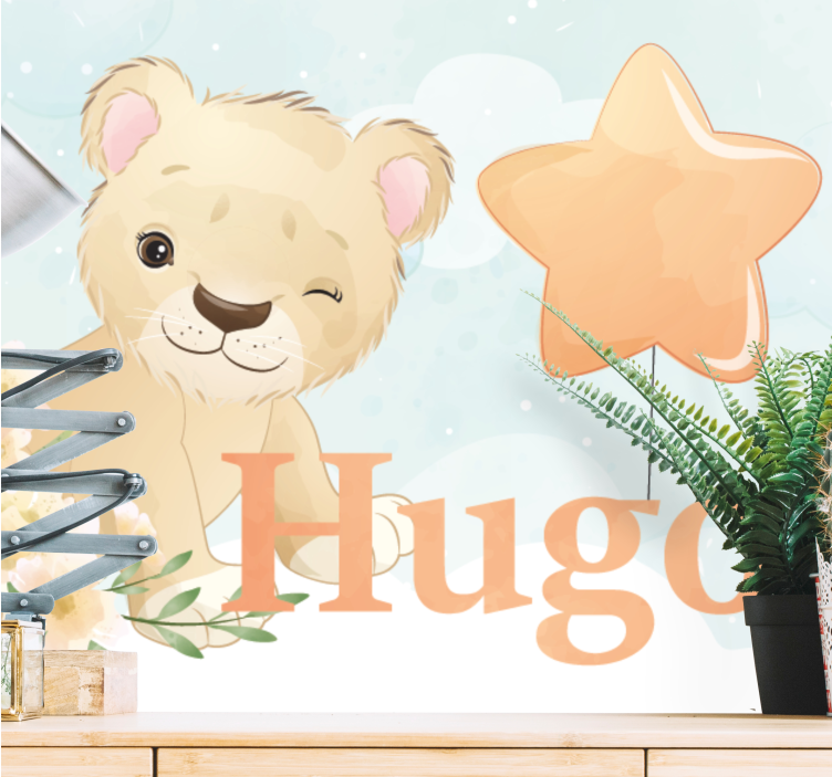 動物 壁画 かわいいライオンキャラクター - TENSTICKERS