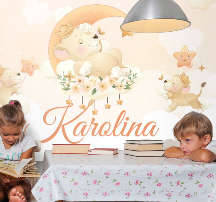 動物 壁画 夢のライオンのシーン - TENSTICKERS