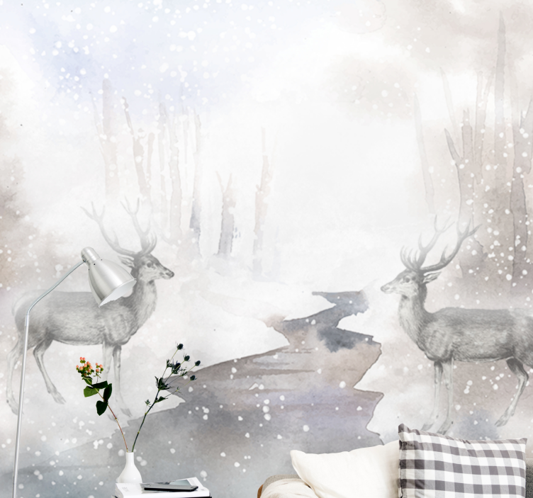 動物 壁画 雄大な鹿との出会い - TENSTICKERS