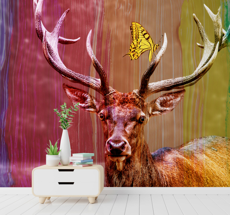 動物 壁画 雄大な鹿の頭 - TENSTICKERS