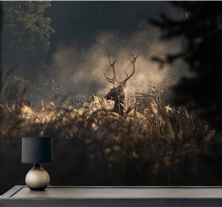 動物 壁画 優雅なエルクのアウトライン - TENSTICKERS