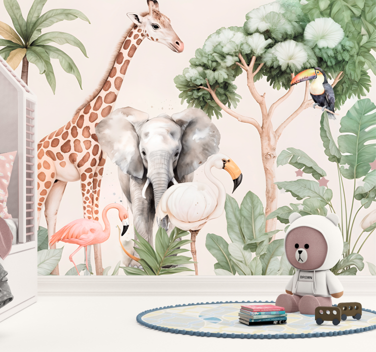 他の動物 壁画 サバンナの風景 - TENSTICKERS