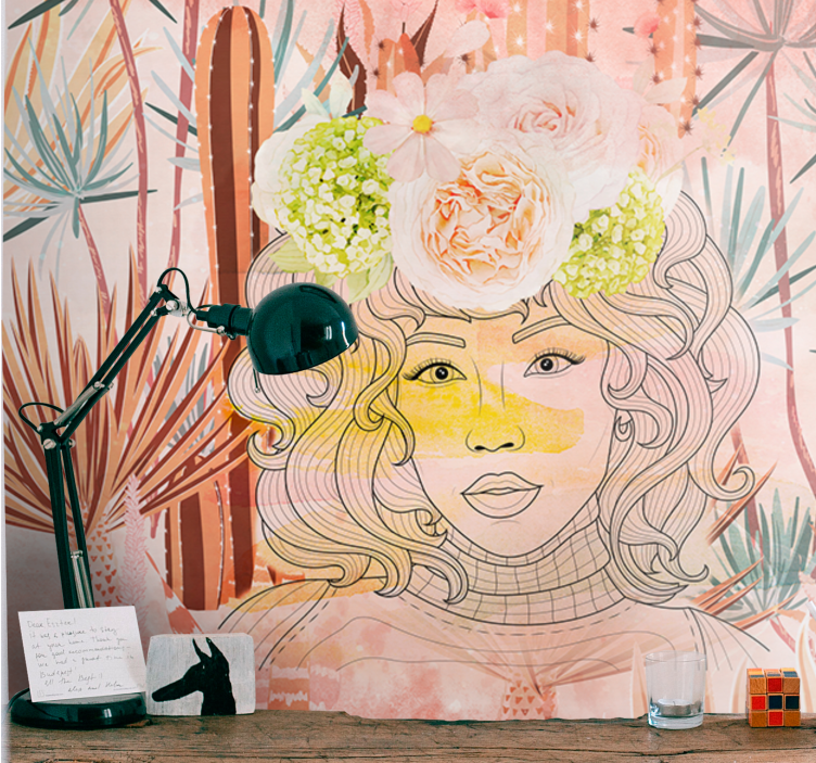 美術 壁紙 花の肖像イラスト - TENSTICKERS