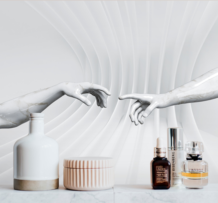 美術 壁紙 大理石の手のタッチ - TENSTICKERS