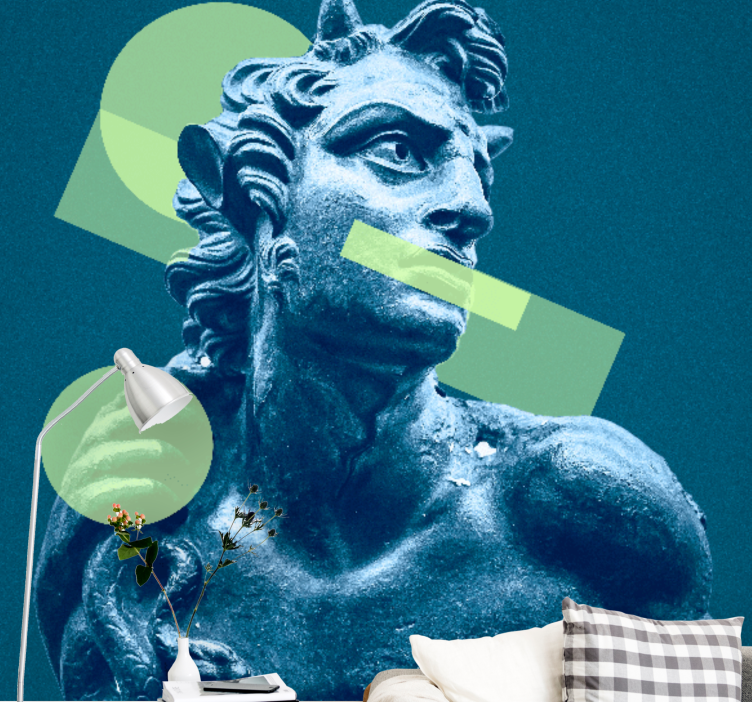 美術 壁紙 幾何学模様のある彫像 - TENSTICKERS