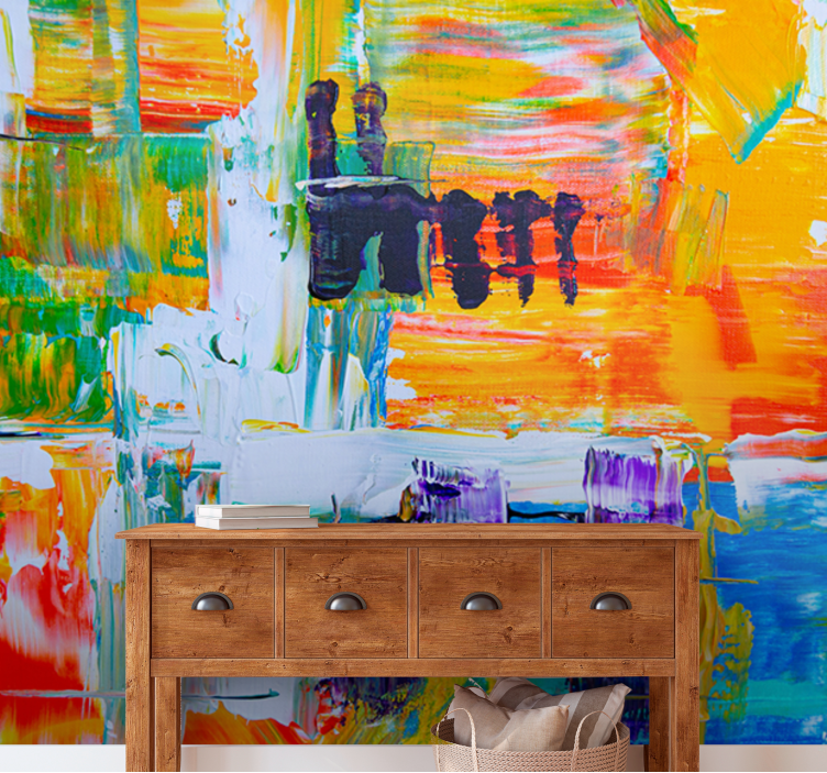 美術 壁紙 鮮やかな抽象的な構成 - TENSTICKERS