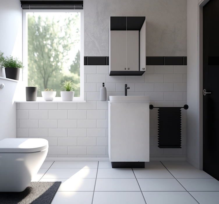 他のテクスチャとパターン 壁画 白いタイル白いタイルを日本語に訳すと、「白いタイル」です。 - TENSTICKERS