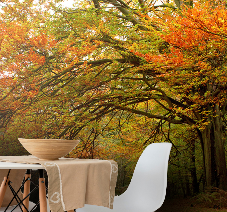 美しい森の緑の自然の壁の壁画 - TENSTICKERS