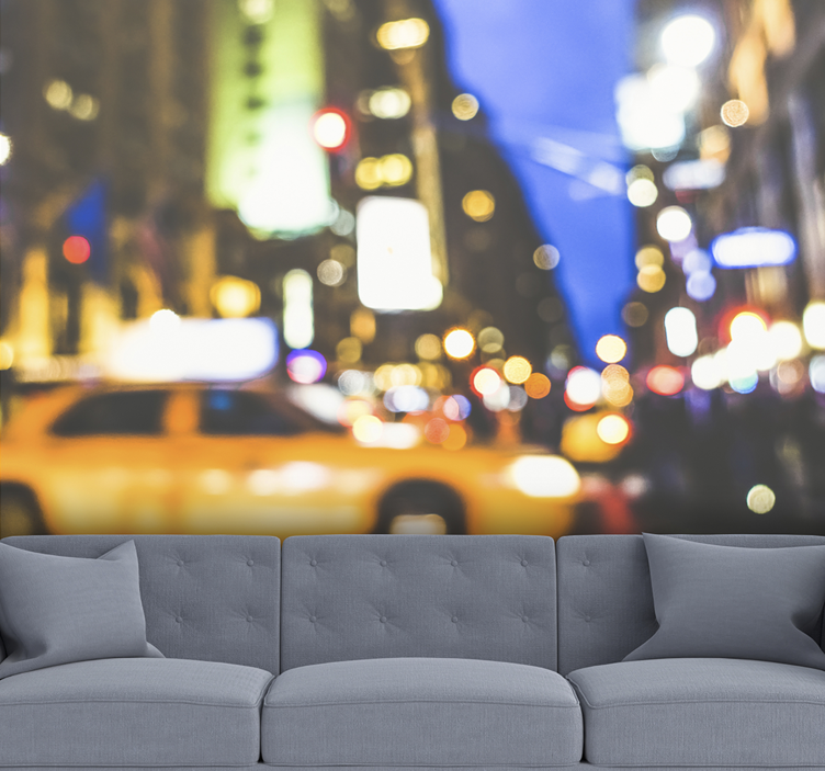 ニューヨークの壁の壁画で夜をぼかし - TENSTICKERS