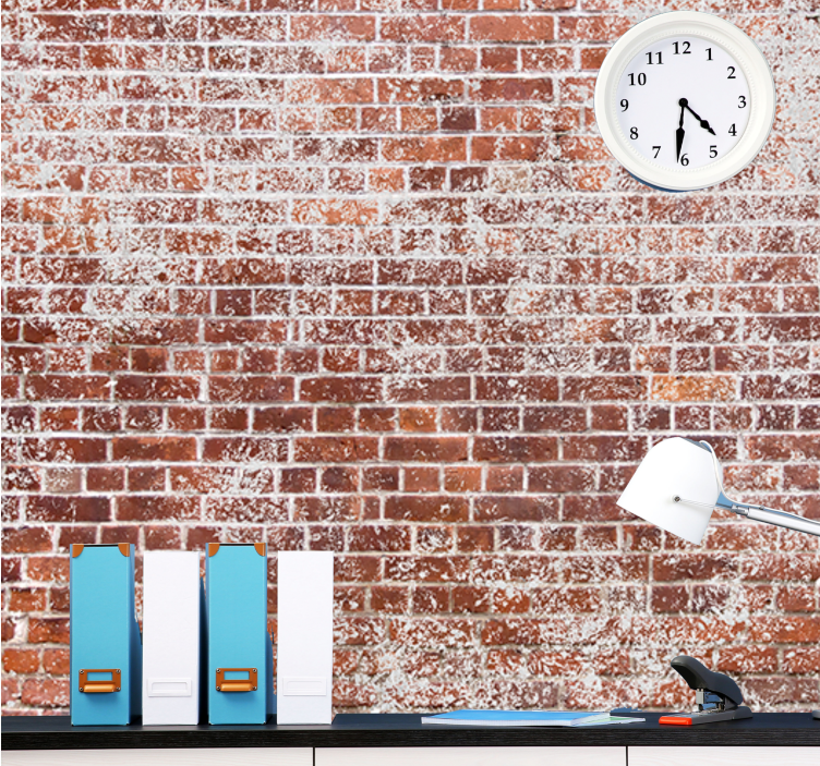 れんが 壁画 テクスチャーのある赤い壁 - TENSTICKERS