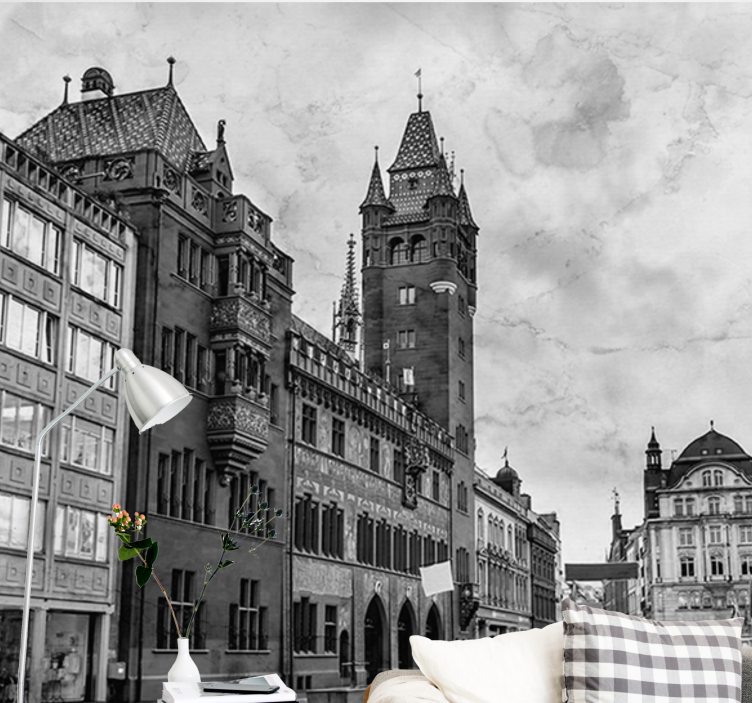 スイスの壁画で忙しい街 - TENSTICKERS