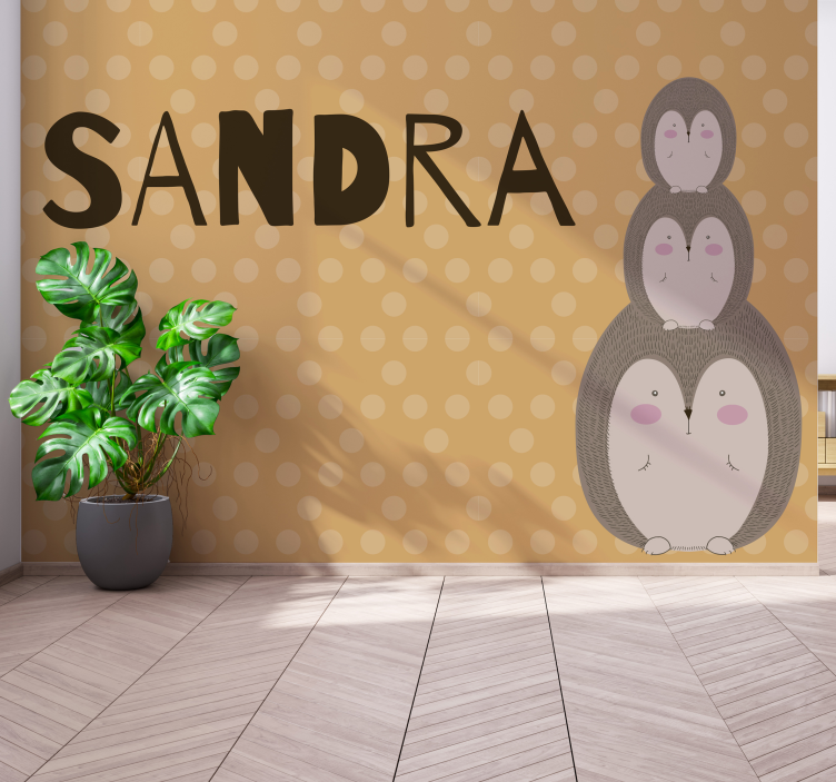 子供の寝室 壁画 かわいい積み重ねたハリネズミ - TENSTICKERS