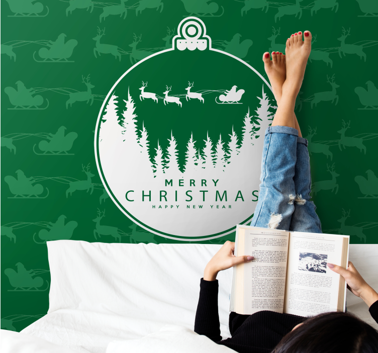 クリスマス 壁画 楽しい冬の風景 - TENSTICKERS