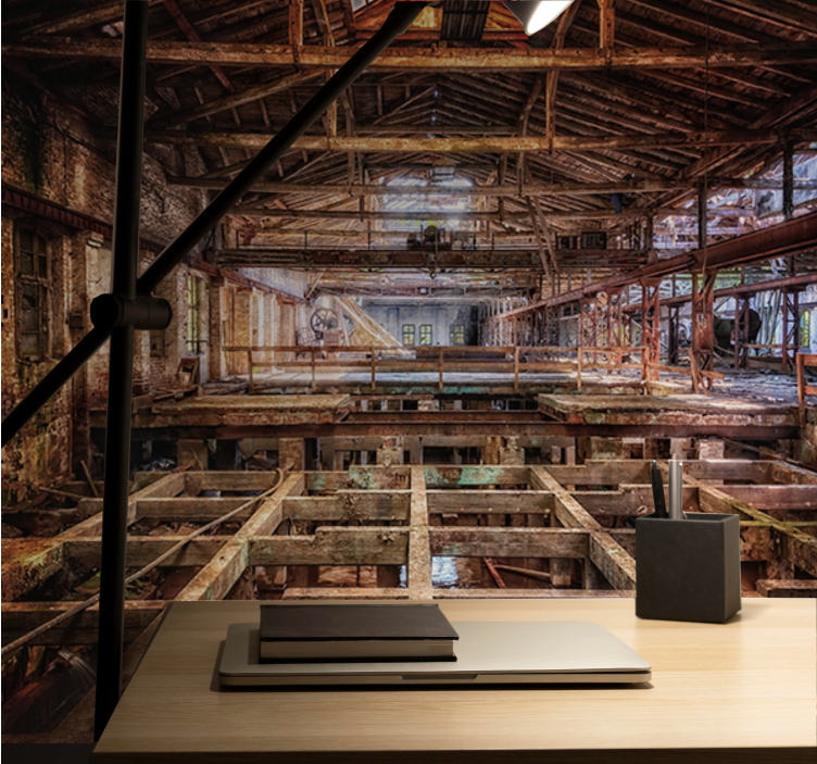 都市と国の壁の壁画放置された工業スペース - TENSTICKERS