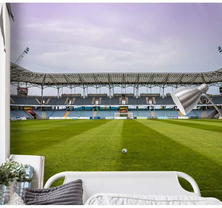 都市と国の壁の壁画サッカー場の風景 - TENSTICKERS