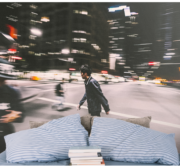 都市と国の壁の壁画都市の夜のスケート - TENSTICKERS