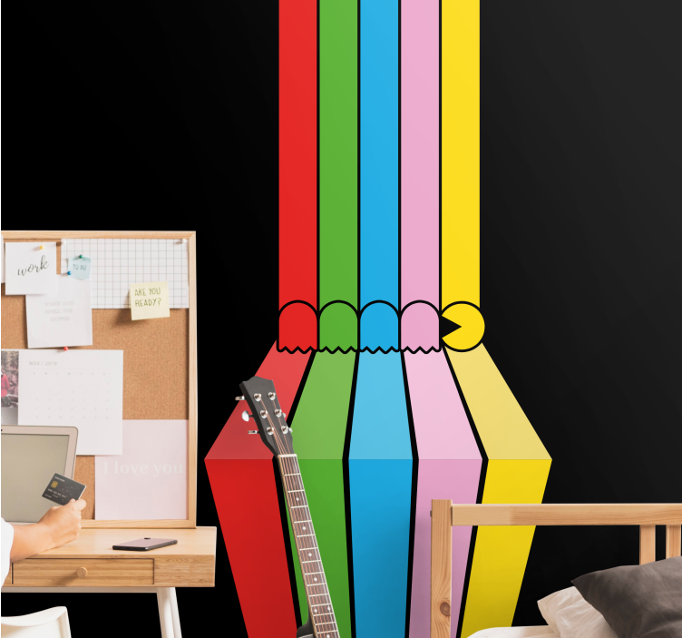 カラフルなヴィンテージゲームの壁画 - TENSTICKERS