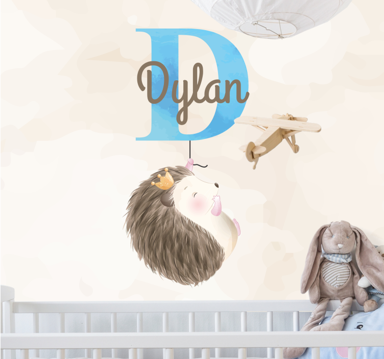 名前の保育園の壁画とかわいい動物ハリネズミ - TENSTICKERS