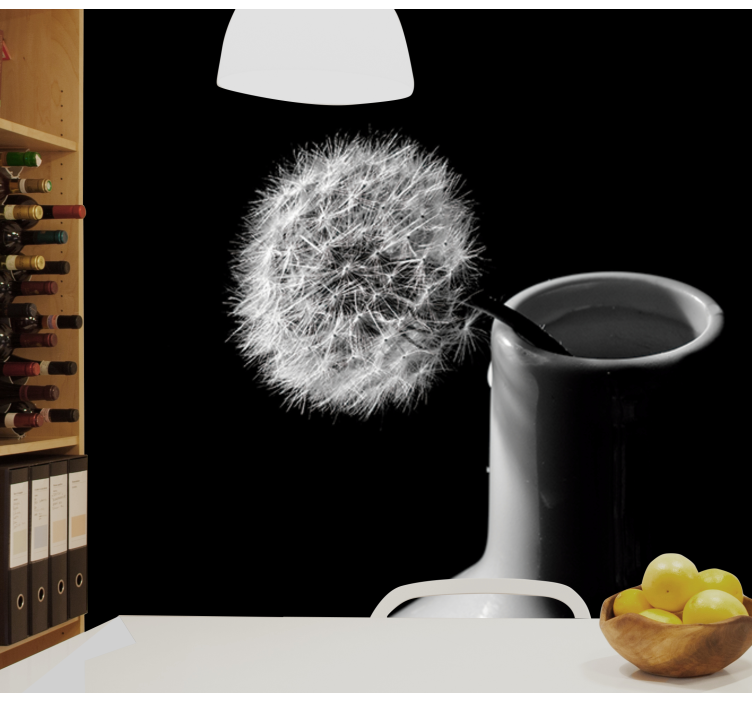 ダンデライオン壁面壁画 花瓶のタンポポ - TENSTICKERS