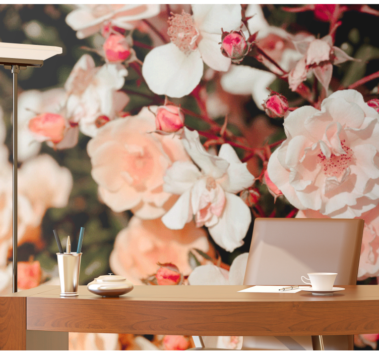 花 柄 壁画 蕾咲くバラの花びら - TENSTICKERS