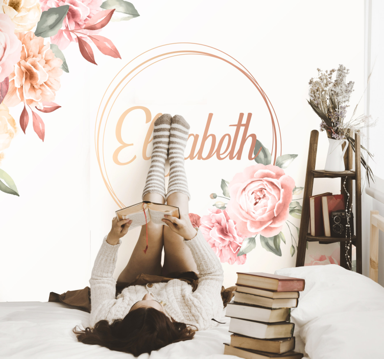 花 柄 壁画 カスタムボタニカルアレンジメント - TENSTICKERS