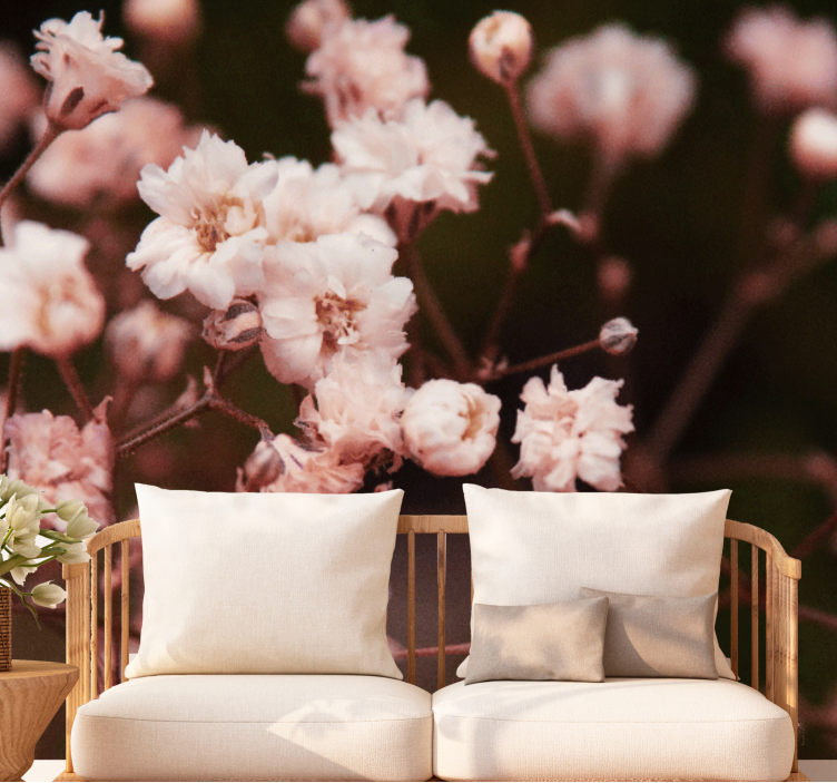 花 柄 壁画 繊細な花々の開花 - TENSTICKERS