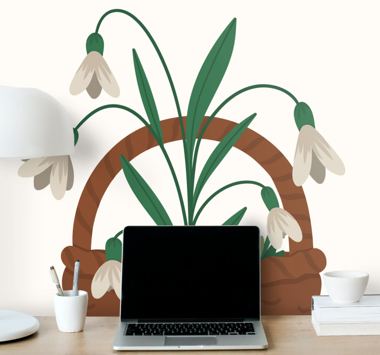 花 柄 壁画 繊細なスノードロップの花々 - TENSTICKERS