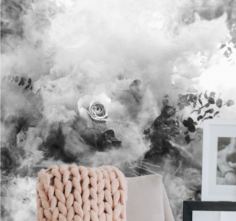 花 柄 壁画 エーテリアルホワイトローズ - TENSTICKERS