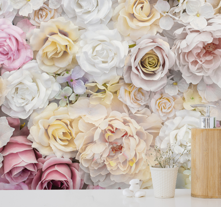 花 柄 壁画 優雅なバラの構成 - TENSTICKERS