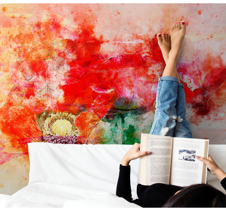 花 柄 壁画 生き生きとした植物のアレンジメント - TENSTICKERS