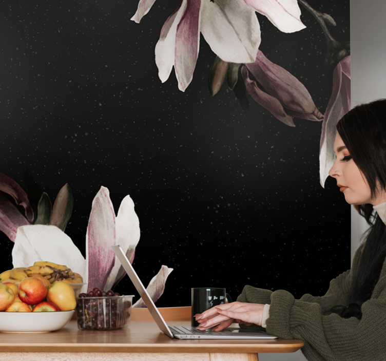 花 柄 壁画 満開のモクレン柄 - TENSTICKERS