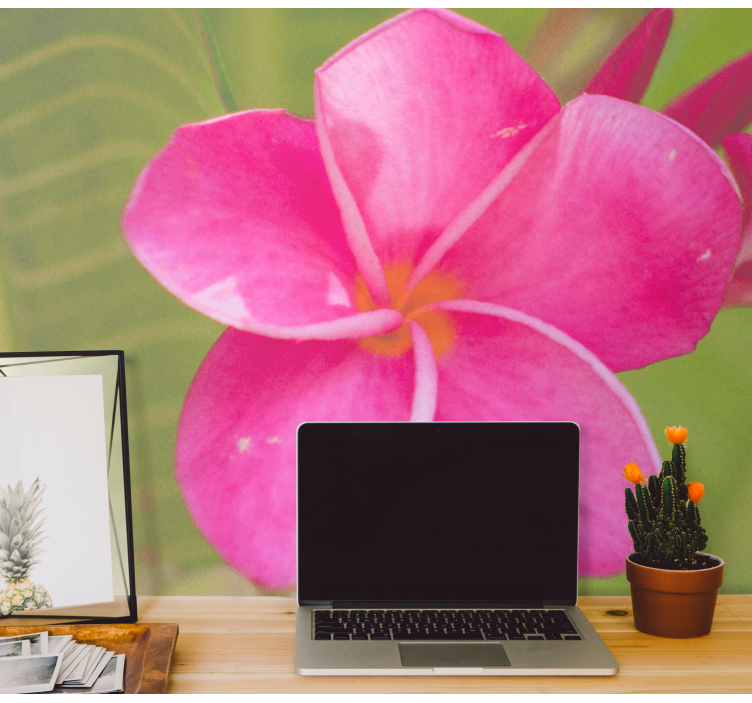 花 柄 壁画 ピンクの花柄アクセント - TENSTICKERS