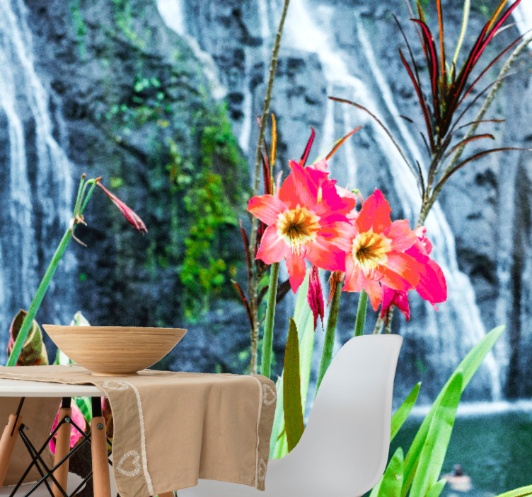 花 柄 壁画 ピンクトロピカルブルームス - TENSTICKERS