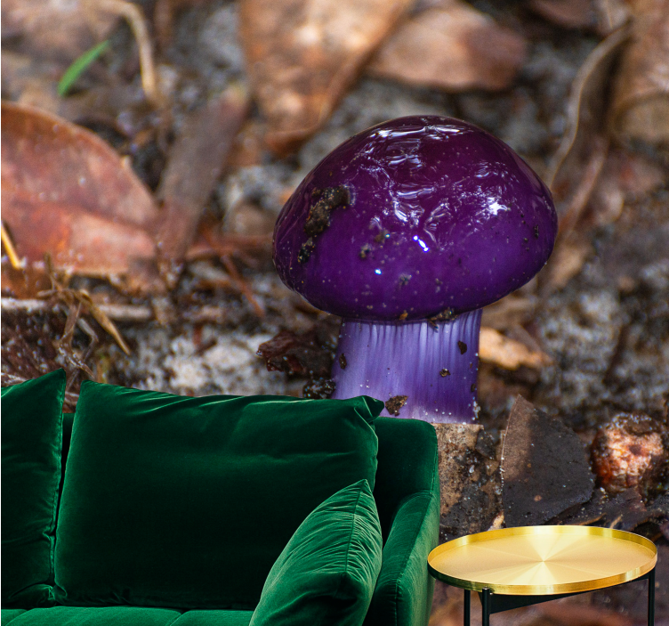 他の花壁の壁画紫色のキノコの芽 - TENSTICKERS