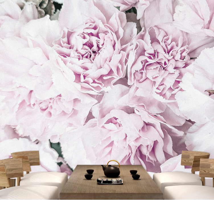 花 柄 壁画 ソフトピンクの花々 - TENSTICKERS