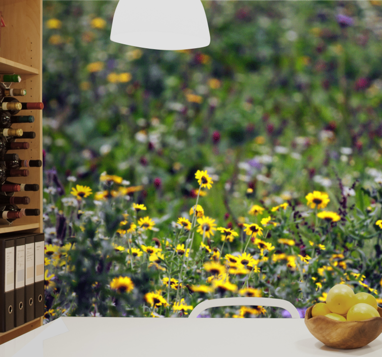 花 柄 壁画 サニーメドウブルームス - TENSTICKERS