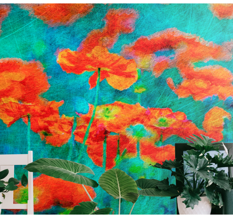 花 柄 壁画 鮮やかな花のディスプレイ - TENSTICKERS