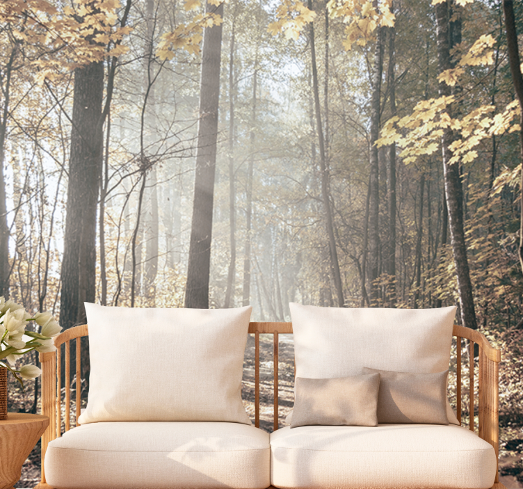 森の壁の壁画穏やかな秋の小道 - TENSTICKERS