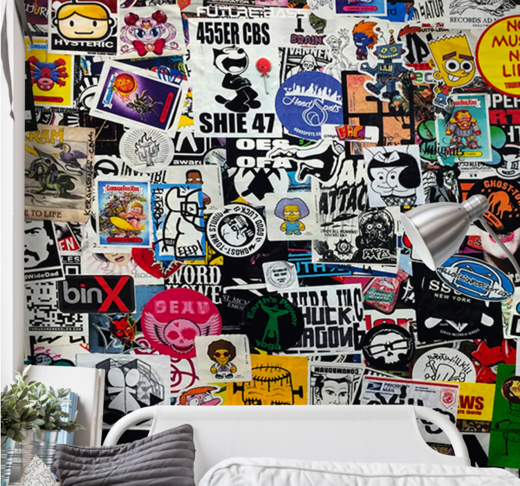涂鸦 壁画 カラフルステッカーコラージュ - TENSTICKERS