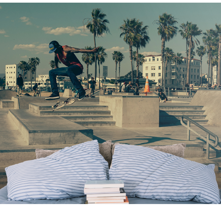 涂鸦 壁画 スケートボーダーのアクション - TENSTICKERS