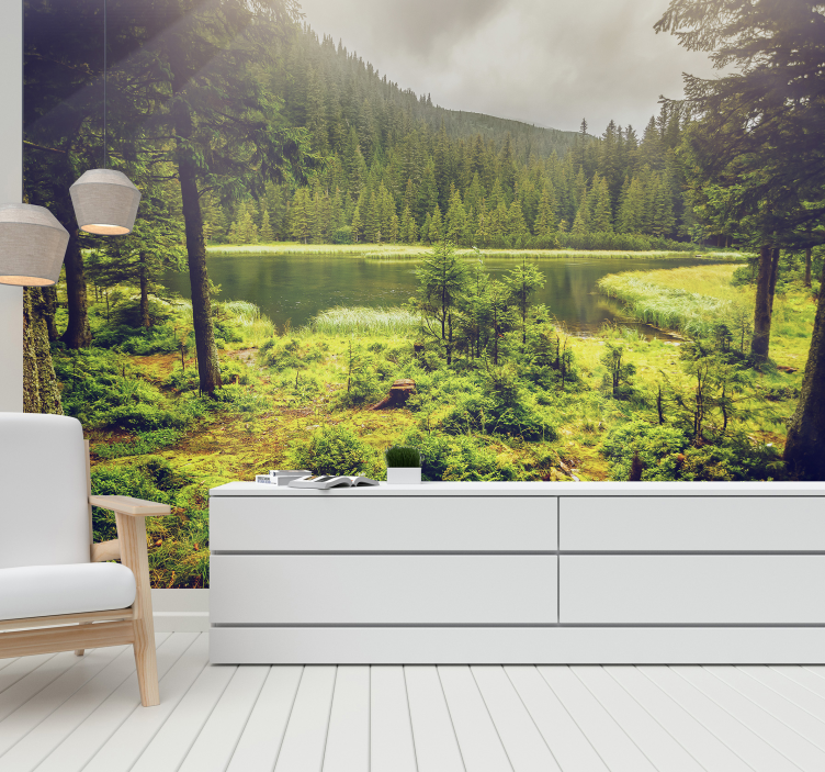 緑の木々森壁壁画 - TENSTICKERS