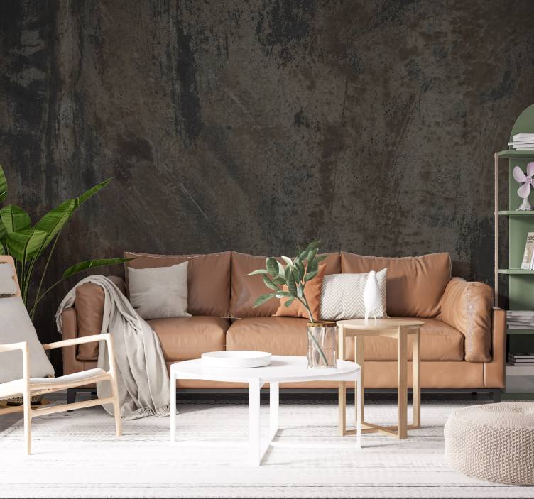 工業用灰色のさびた鉄の壁の壁画 - TENSTICKERS