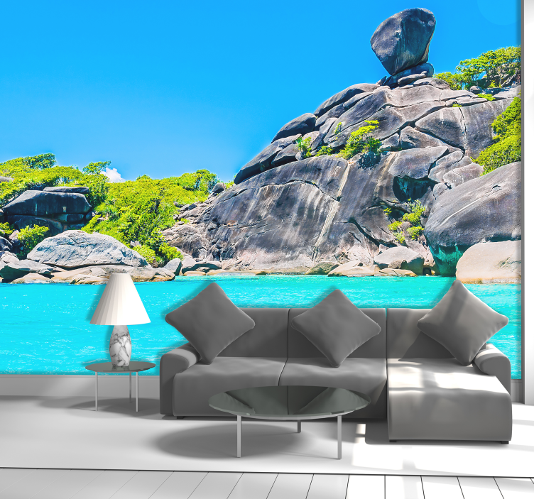 風景壁壁画 熱帯の海の景色 - TENSTICKERS