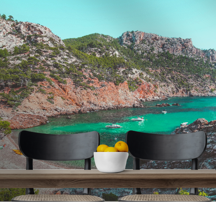 風景壁壁画入り江の海辺の景色 - TENSTICKERS