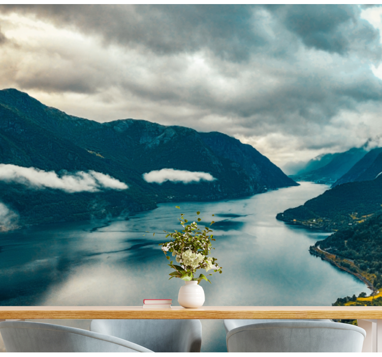 風景壁壁画山湖の鏡 - TENSTICKERS