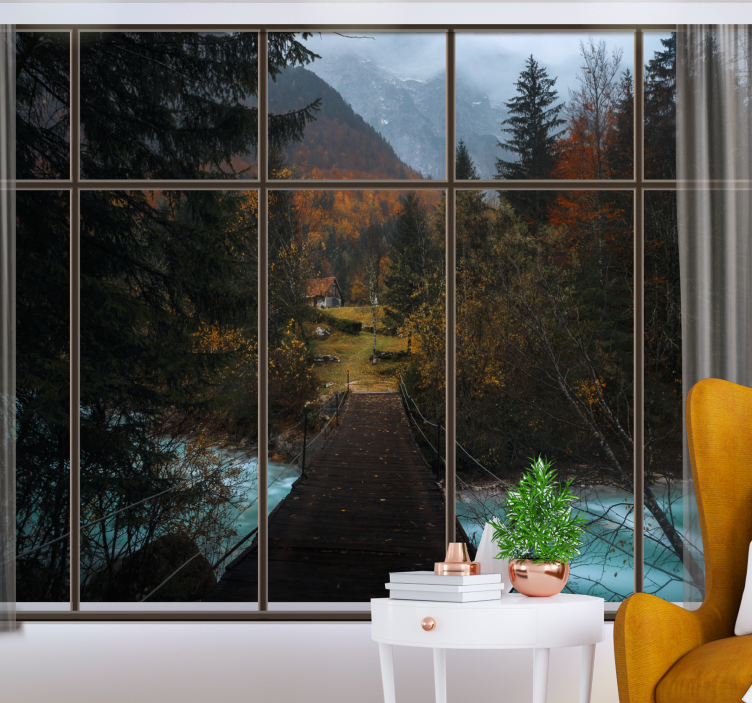 風景壁壁画山道の景色 - TENSTICKERS