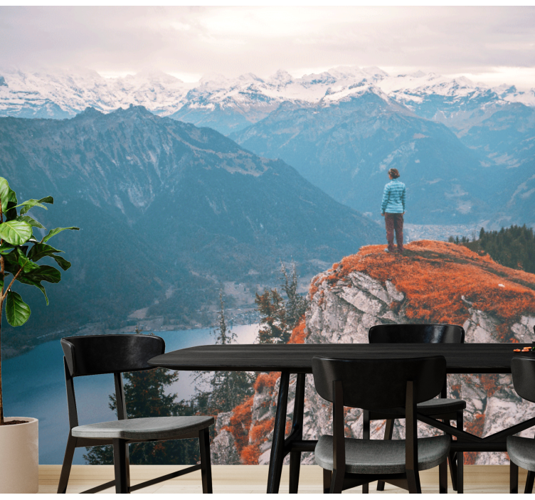 風景壁壁画山の景色の静けさ - TENSTICKERS