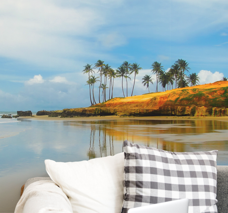 風景壁壁画パームツリーの反映 - TENSTICKERS